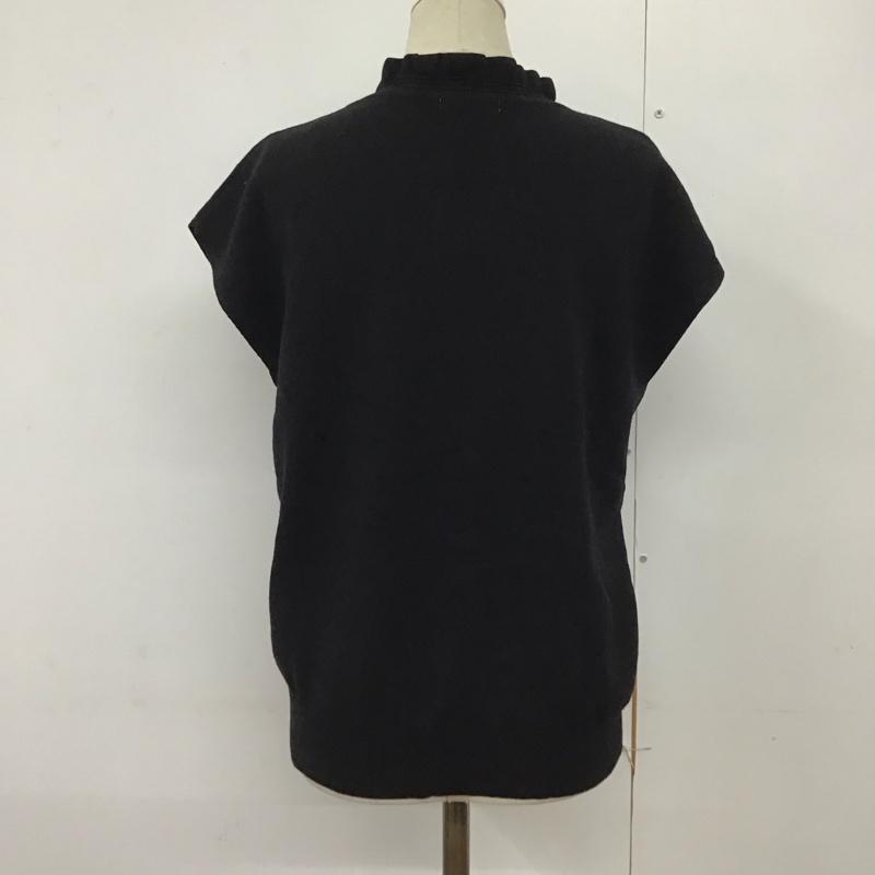 テチチ Te chichi ベスト ベスト ノースリーブニットカットソー フリルカラー ニットベスト FREE 無地 黒 / ブラック / レディース USED 古着 中古 10124122