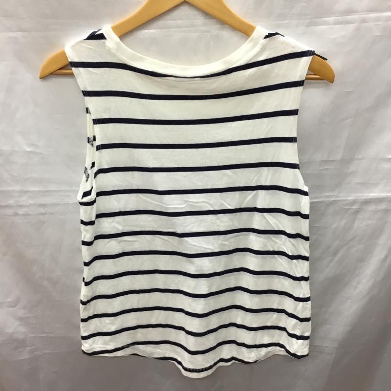 ザラ ZARA タンクトップ タンクトップ 5520 026 060 ノースリーブ M ボーダー柄 白 / ホワイト / X 紺 / ネイビー / レディース USED 古着 中古 10118172