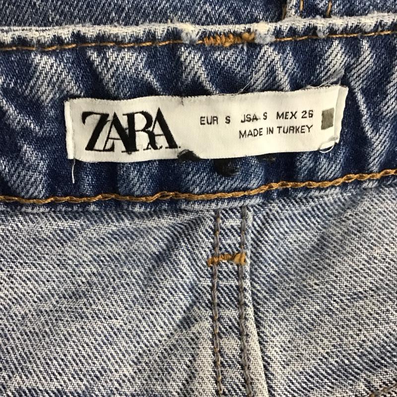 ザラ ZARA スカート ロングスカート デニム バックスリット S 無地 青 / ブルー / X 金 / ゴールド / レディース USED 古着 中古 10139249
