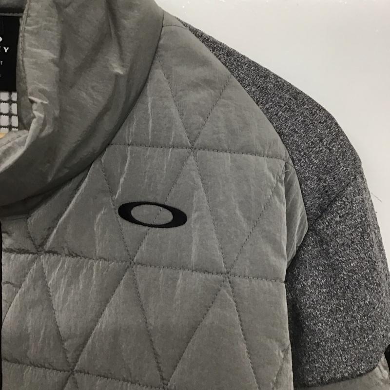 オークリー OAKLEY ジャケット、上着 ジャンパー、ブルゾン ジップアップジャケット アウター スポーツウェア L ロゴ、文字 灰 / グレー / メンズ USED 古着 中古 10139642