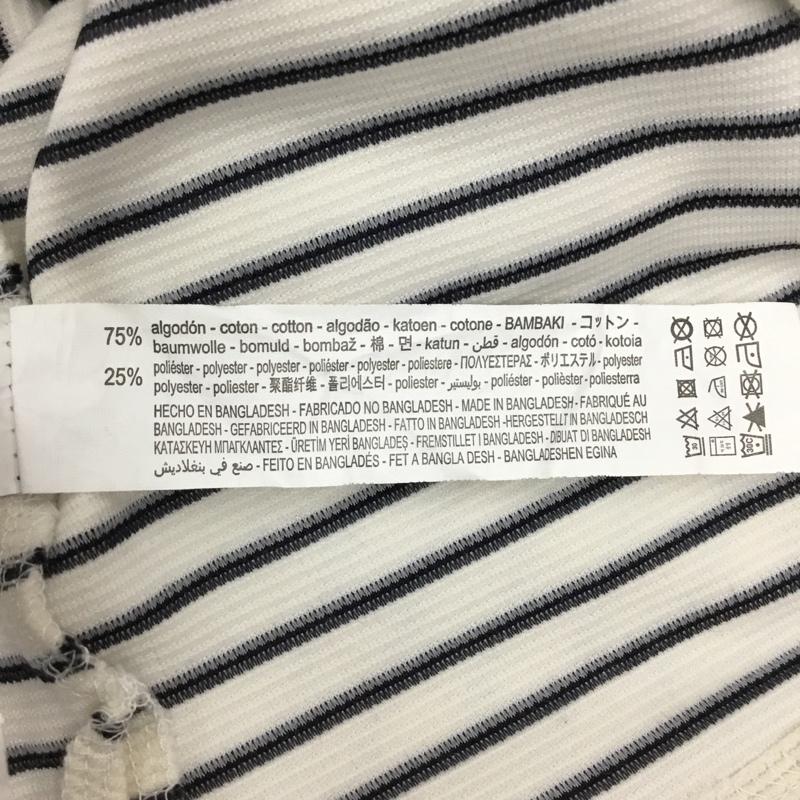 ザラ ZARA カットソー 半袖 半袖カットソー プリントTシャツ クルーネックカットソー XL ボーダー柄 白 / ホワイト / X 紺 / ネイビー / メンズ USED 古着 中古 10116866