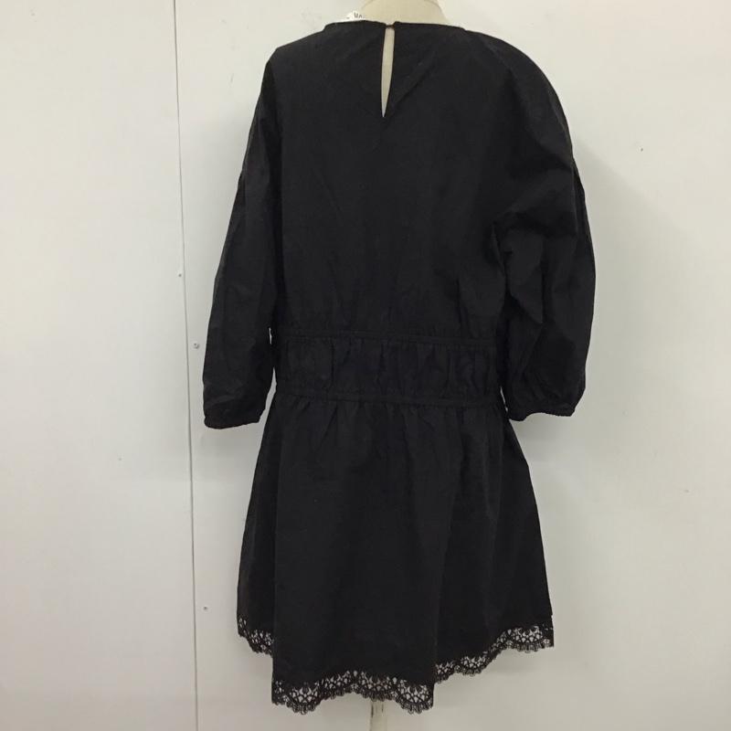 ザラ ZARA ワンピース ミニスカート 4786 103 800 長袖 チュニック レース L 無地 黒 / ブラック / レディース USED 古着 中古 10120365