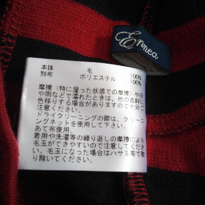 エンネア Ennea カットソー 長袖 36 ボーダー柄 黒 / ブラック / X 赤 / レッド / レディース USED 古着 中古 10004271