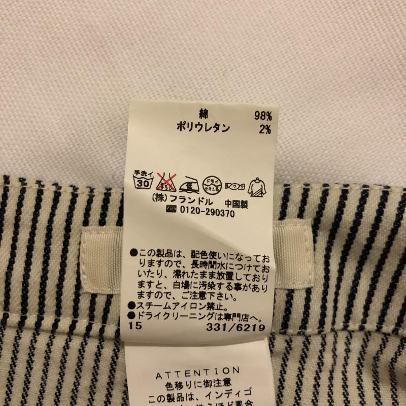 ルスーク LESOUK スカート ひざ丈スカート 36 ストライプ 白 / ホワイト / X 紺 / ネイビー / レディース USED 古着 中古 10005532