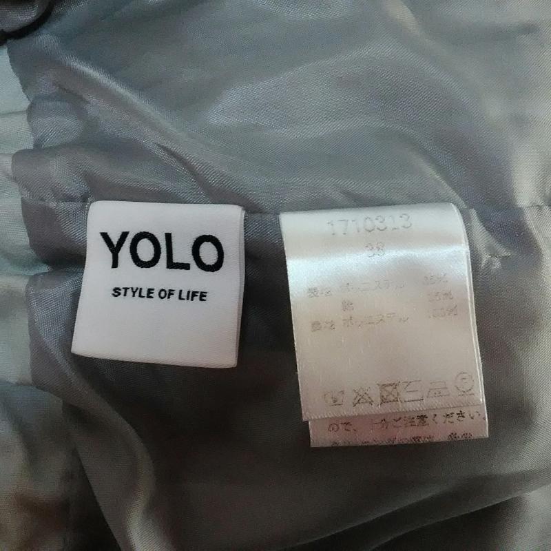 ヨーロ YOLO スカート ひざ丈スカート 38 無地 灰 / グレー / レディース USED 古着 中古 10006385