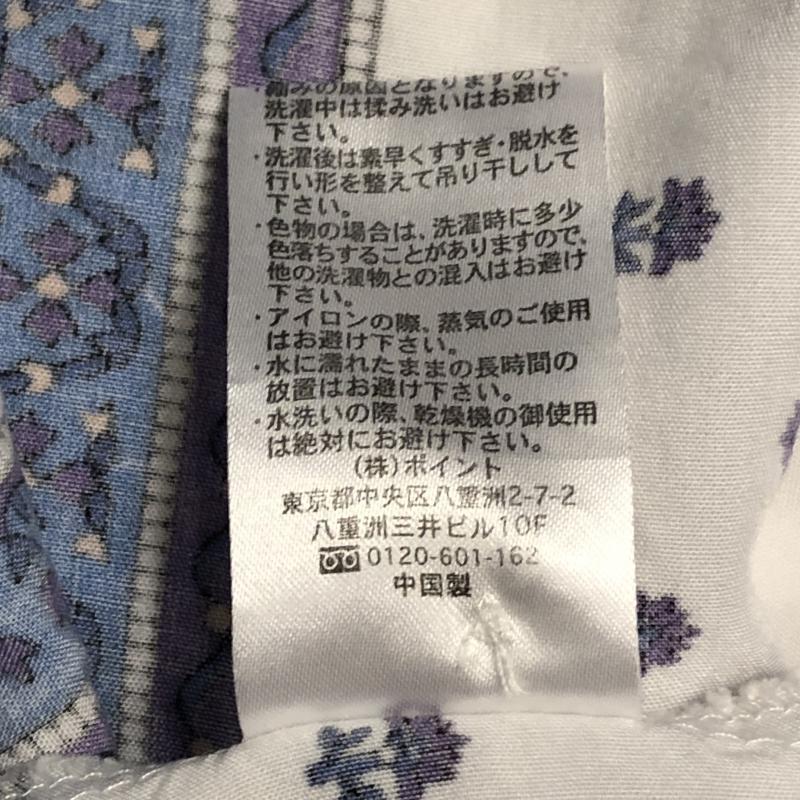 シュカ SHUCA チュニック 半袖 S 花柄 白 / ホワイト / X 紫 / パープル / X 青 / ブルー / レディース USED 古着 中古 10010830