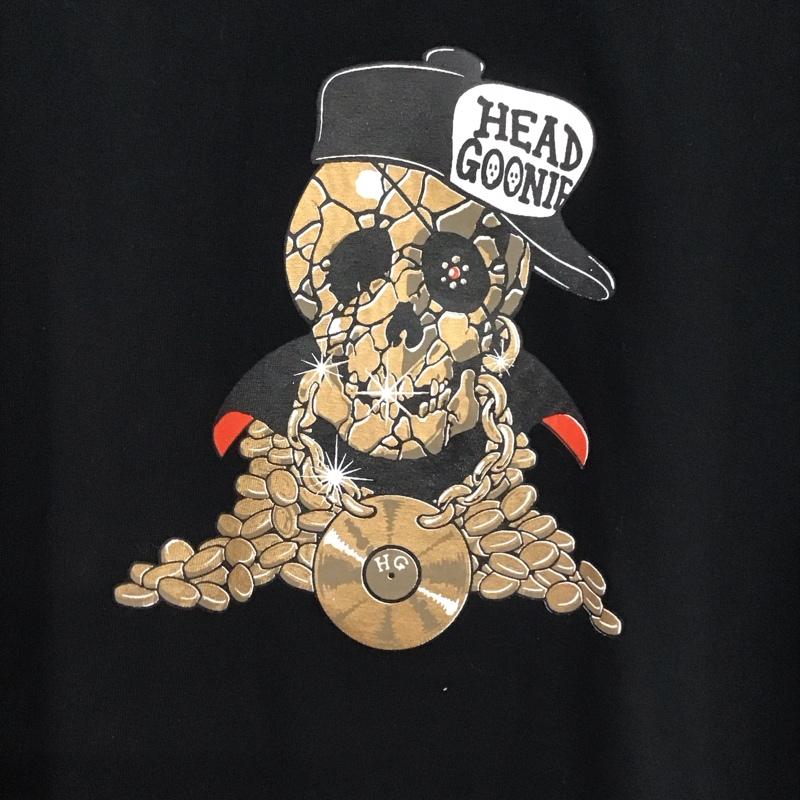 ヘッドグーニー HEADGOONIE Tシャツ 半袖 半袖カットソー プリントTシャツ クルーネックカットソー XXL プリント 黒 / ブラック / メンズ USED 古着 中古 10137525