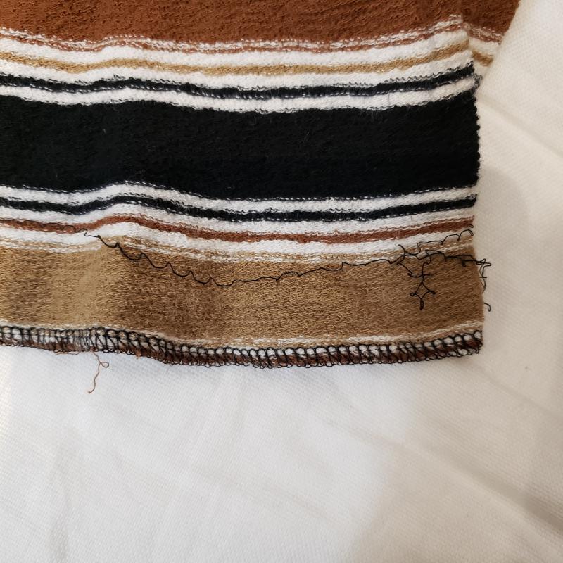 オーセンティックウエア AUTHENTIC WEAR カットソー 半袖 S ボーダー柄 白 / ホワイト / X 黒 / ブラック / X 茶 / ブラウン / レディース USED 古着 中古 10012228