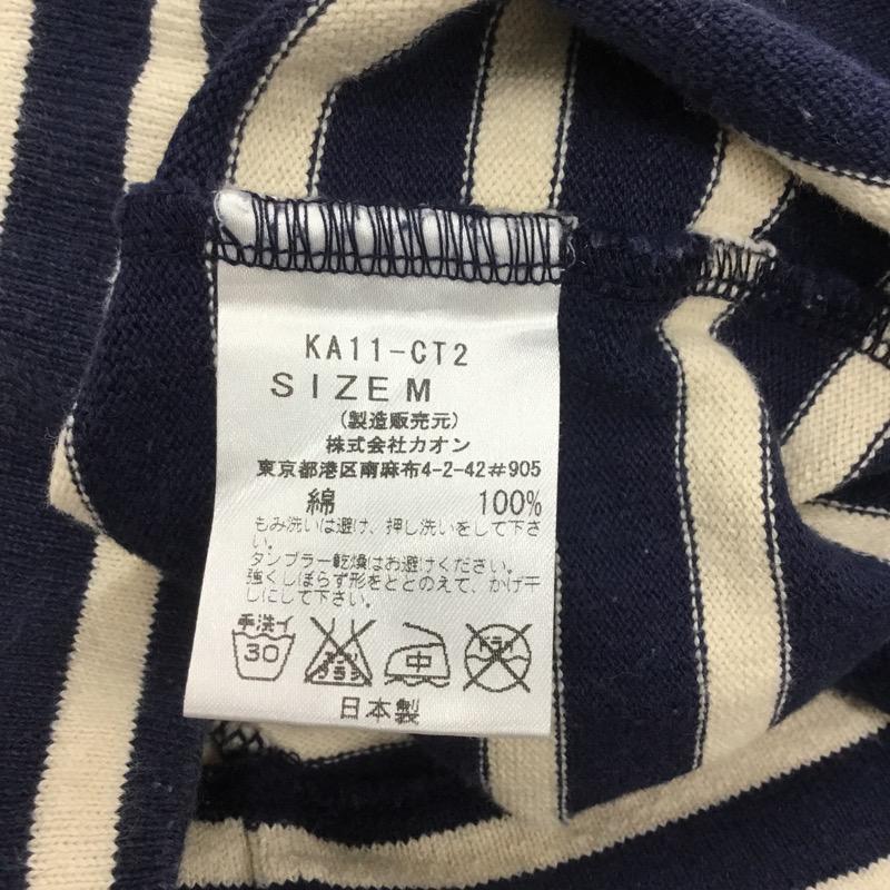 カオン Kaon カットソー バックリボンボーダーカットソー M ボーダー柄 オフホワイト / オフホワイト / X 紺 / ネイビー / レディース USED 古着 中古 10021777