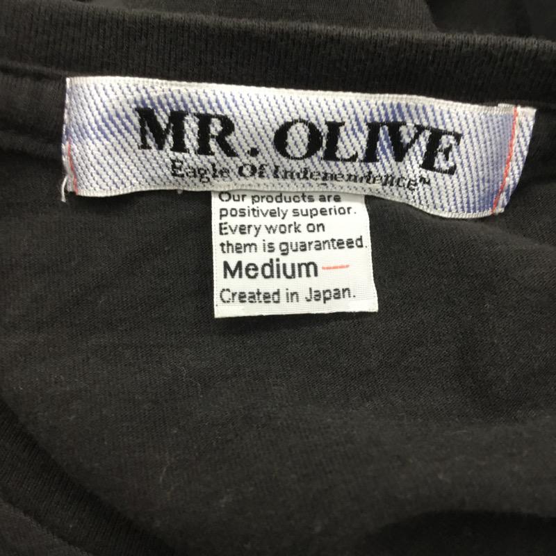 ミスターオリーブ MR.OLIVE Tシャツ 半袖 無地 ロゴ M 無地 X ロゴ、文字 黒 / ブラック / メンズ USED 古着 中古 10022814