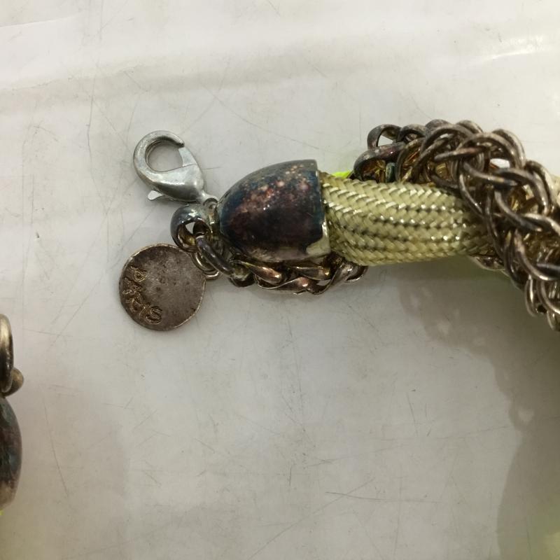 キャロラインバッギ CAROLINEBAGGI アクセサリー ブレスレット、バングル 無地 ベージュ / ベージュ / beige X 金 / ゴールド / gold color X 黄緑 / イエローグリーン / レディース USED 古着 中古 10045586