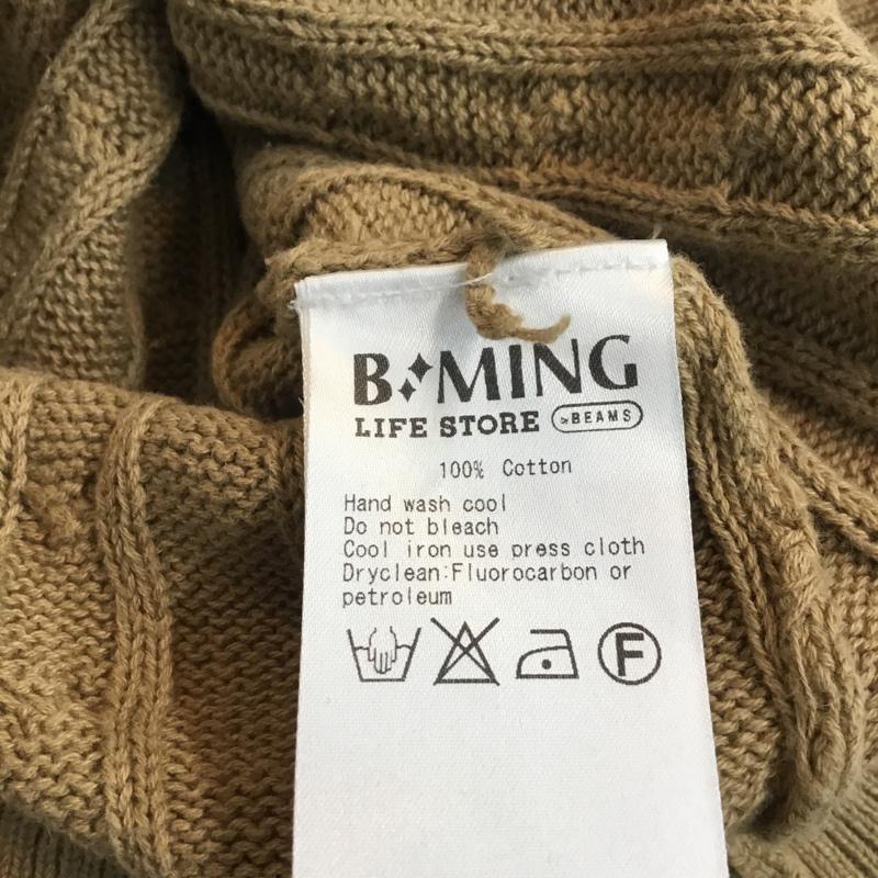 ビーミング バイ ビームス B:MING by BEAMS ニット、セーター 半袖 ケーブル編み M 無地 キャメル / キャメル / メンズ USED 古着 中古 10046424