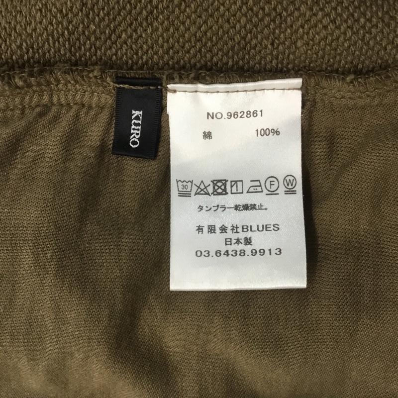 クロ KURO カットソー 半袖 962861 鹿の子 オーバーサイズ ビッグTシャツ 0 無地 カーキ / カーキ / メンズ USED 古着 中古 10069239