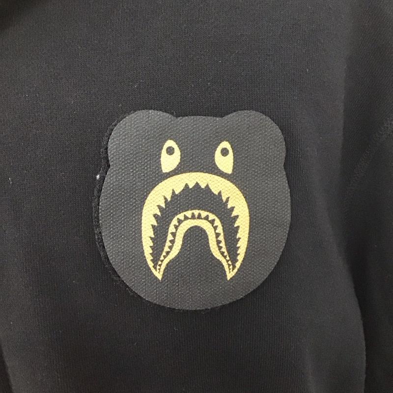 アベイシングエイプ A BATHING APE パーカー 長袖 長袖パーカー フード付きパーカー プリントスウェット トレーナー ジップアップパーカー XXL ロゴ、文字 黒 / ブラック / メンズ USED 古着 中古 10107439