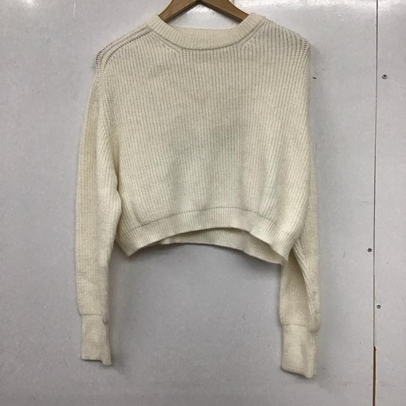 ザラ ZARA ニット、セーター 長袖 M 無地 白 / ホワイト / レディース USED 古着 中古 10138154