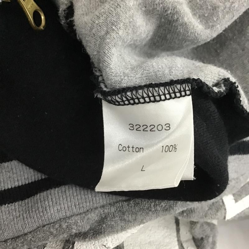 24カラッツ 24karats パーカー 長袖 ジップアップ フルジップ パイル地 STAY GOLD L ロゴ、文字 黒 / ブラック / black X 灰 / グレー / gray メンズ USED 古着 中古 10103638