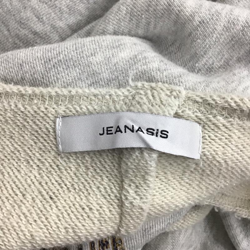ジーナシス JEANASIS トレーナー 長袖 長袖トレーナー スウェット ワイドネック プルオーバー FREE プリント 灰 / グレー / メンズ USED 古着 中古 10125367