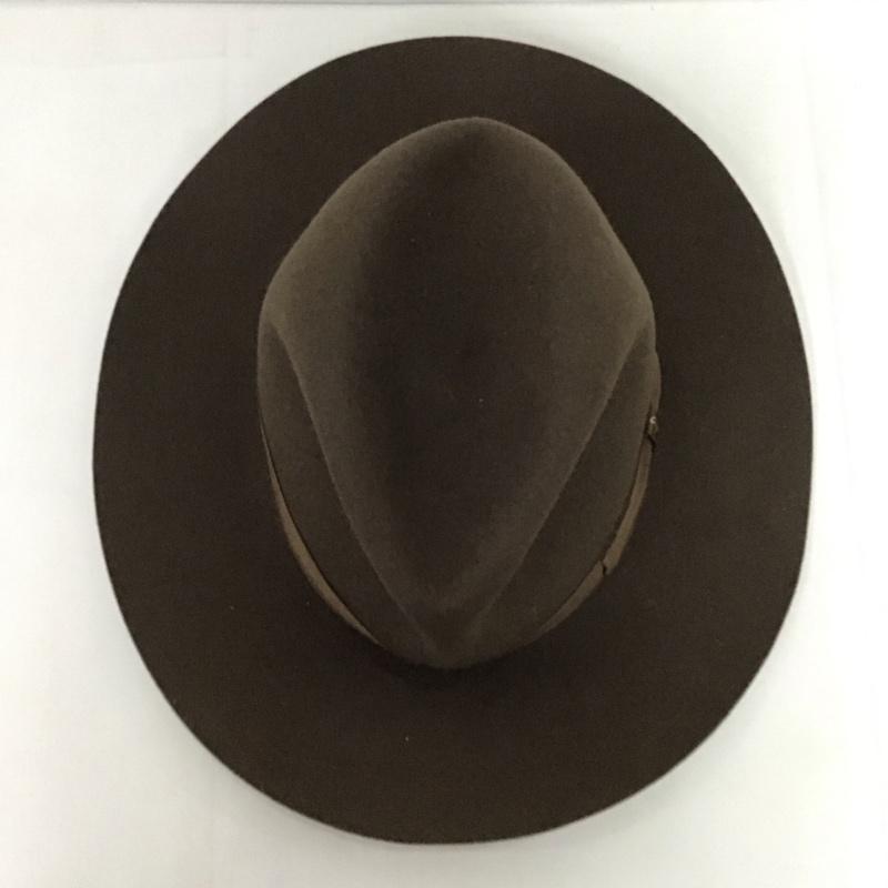 ボルサリーノ Borsalino 帽子 ハット フェルト 中折れ帽 無地 茶 / ブラウン / メンズ USED 古着 中古 10125656