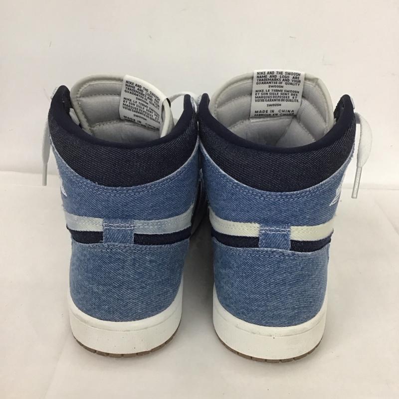 ナイキ NIKE スニーカー スニーカー FQ2947-100 AIR JORDAN 1 RETRO HIGH OG DENIM 27.5cm 箱有 27.5cm ロゴ、文字 インディゴ / インディゴ / X 白 / ホワイト / メンズ USED 古着 中古 10125669