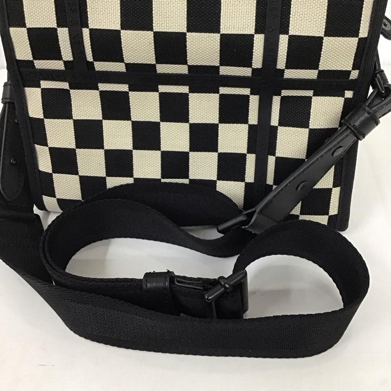 チャールズアンドキース charles&keith ハンドバッグ ハンドバッグ Avenue アベニュー スクエア 2WAY ショルダー チェック 黒 / ブラック / X アイボリー / アイボリー / レディース USED 古着 中古 10125693