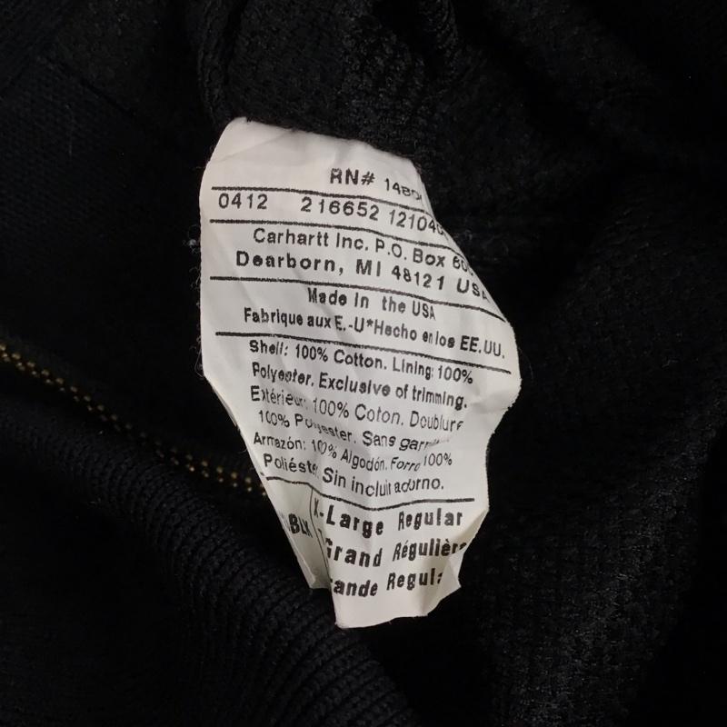 カーハート Carhartt ジャケット、上着 ジャンパー、ブルゾン J131 ダックアクティブジャケット UFCW USA製 XL ロゴ、文字 黒 / ブラック / メンズ USED 古着 中古 10125705