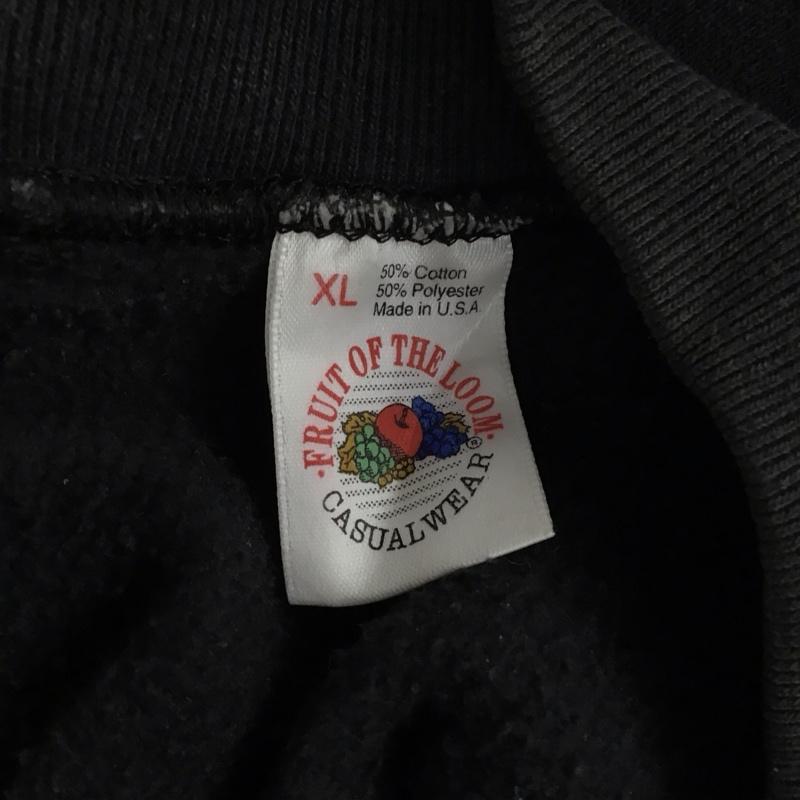 フルーツオブザルーム FRUIT OF THE LOOM トレーナー 長袖 スウェット 裏起毛 アメリカ製 90年代 00年代 XL 無地 黒 / ブラック / メンズ USED 古着 中古 10125712