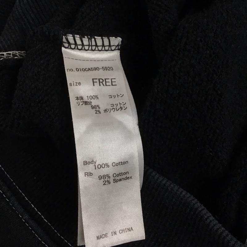 マウジー MOUSSY トレーナー 長袖 010ca590-5920 ROASTPRINTプルオーバー 長袖スウェット FREE ロゴ、文字 黒 / ブラック / レディース USED 古着 中古 10125716