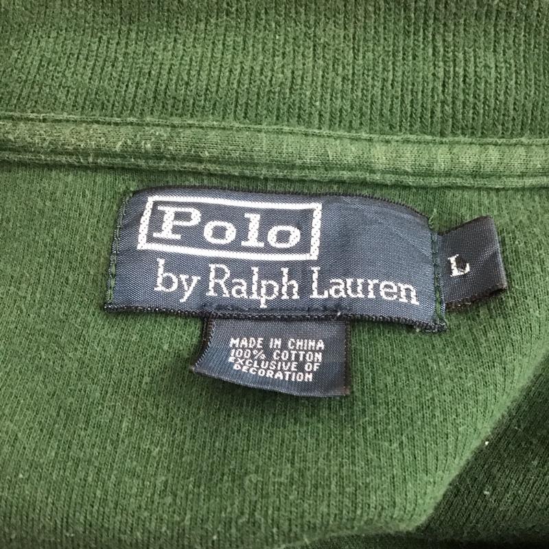 ポロバイラルフローレン Polo by RALPH LAUREN トレーナー 長袖 長袖トレーナー スウェット スタンドネック プルオーバー L ロゴ、文字 緑 / グリーン / メンズ USED 古着 中古 10125972