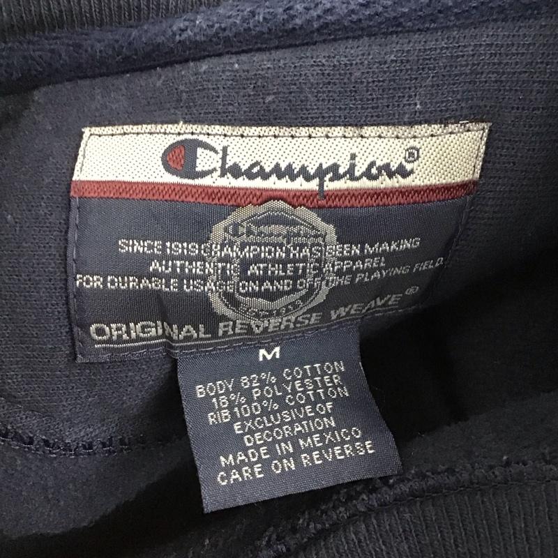 チャンピオン Champion トレーナー 長袖 長袖トレーナー スウェット クルーネック プルオーバー 00s M ロゴ、文字 紺 / ネイビー / メンズ USED 古着 中古 10126119