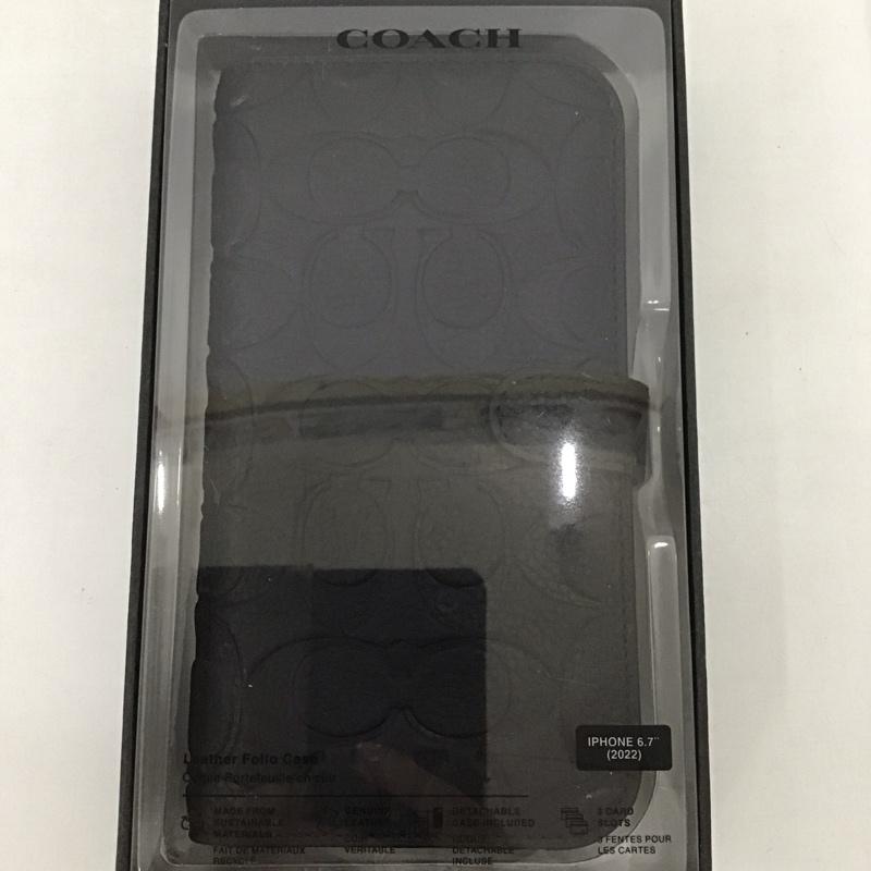 コーチ COACH ファッション小物 ファッション小物 CIPH-136-BLKEB iPhoneケース 手帳型 iPhone 14 Plus Folio Case ロゴ、文字 黒 / ブラック / メンズ USED 古着 中古 10126279