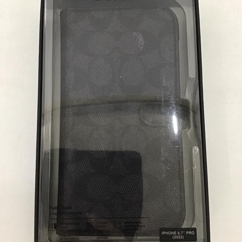 コーチ COACH ファッション小物 ファッション小物 CIPH-125-SCBLK iPhone 14 Pro Max iPhoneケース 手帳型 Folio Case ロゴ、文字 黒 / ブラック / メンズ USED 古着 中古 10126358
