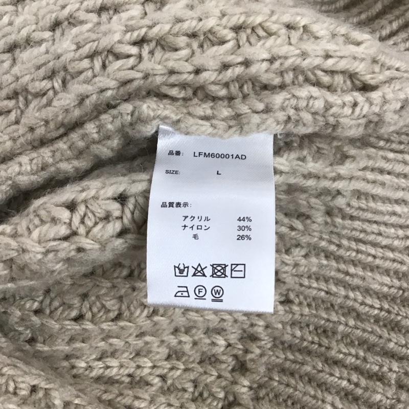 ローリーズファーム LOWRYS FARM カーディガン 長袖 長袖ニットカーディガン 前ボタン ノーカラー L 無地 ベージュ / ベージュ / レディース USED 古着 中古 10126407