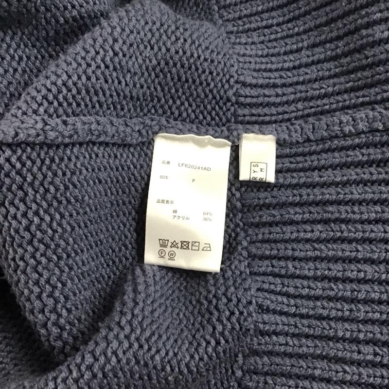 ローリーズファーム LOWRYS FARM カーディガン 長袖 長袖ニットカーディガン 前ボタン ノーカラー FREE 無地 青 / ブルー / レディース USED 古着 中古 10126410