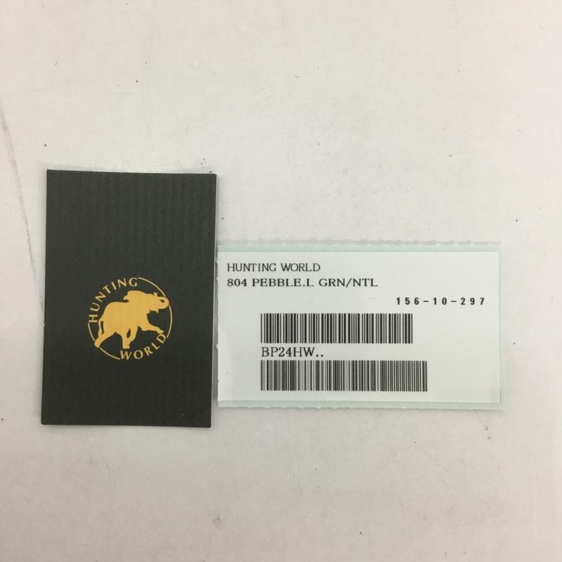 ハンティングワールド Hunting World 財布 二つ折り レザー 三つ折り ワンポイント 緑 / グリーン / メンズ USED 古着 中古 10126450