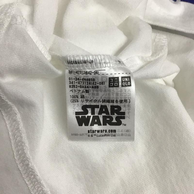 ユニクロ UNIQLO Tシャツ 半袖 341-473124 プリントTシャツ 半袖カットソー クルーネックカットソー XL ロゴ、文字 白 / ホワイト / メンズ USED 古着 中古 10126530