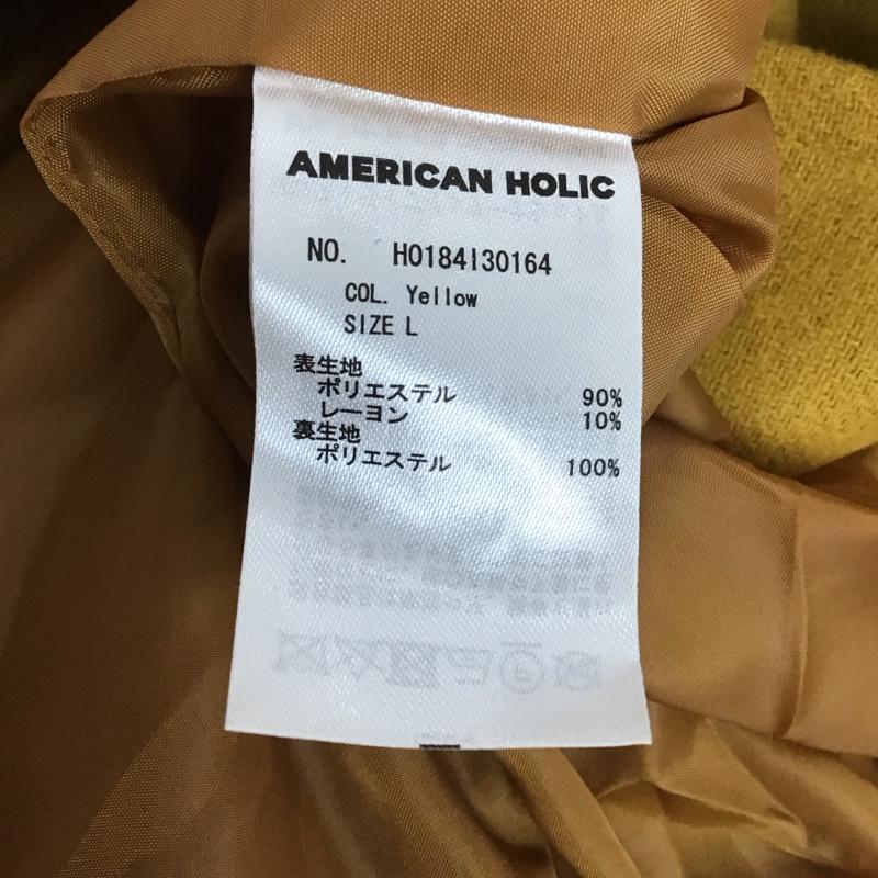 アメリカンホリック AMERICAN HOLIC コート コート一般 ドロップショルダーチェスターコート L 無地 黄 / イエロー / レディース USED 古着 中古 10126664