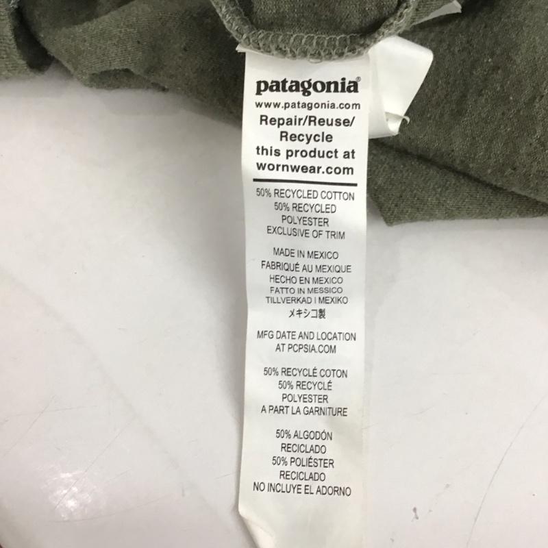 パタゴニア patagonia カットソー 長袖 37574 ロングスリーブホームウォータートラウトレスポンシビリティー プリントTシャツ L ロゴ、文字 カーキ / カーキ / メンズ USED 古着 中古 10126743