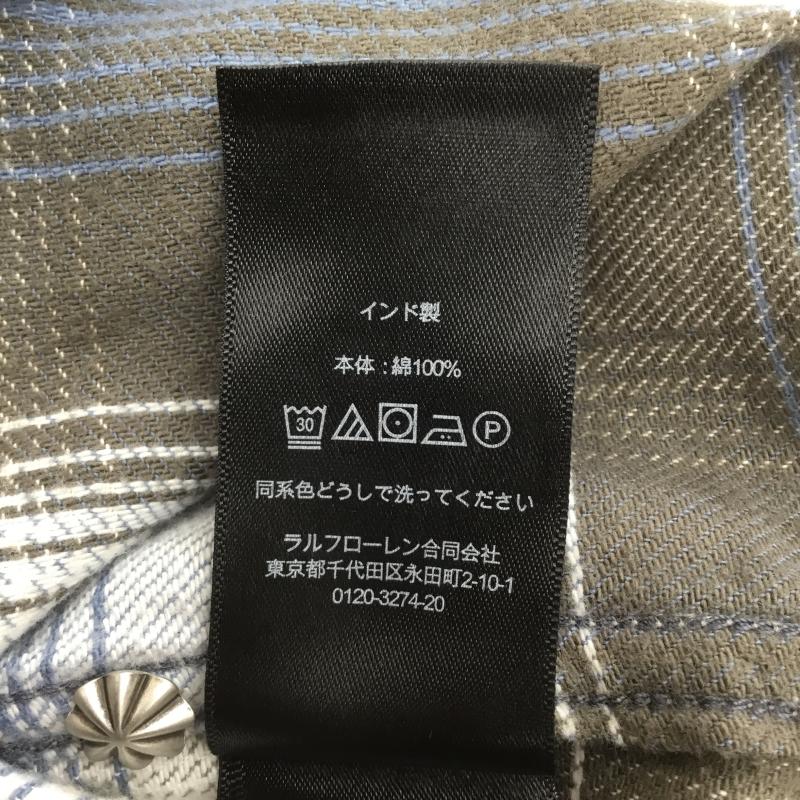 ダブルアールエル RRL シャツ、ブラウス 長袖 XL チェック 青 / ブルー / メンズ USED 古着 中古 10127282
