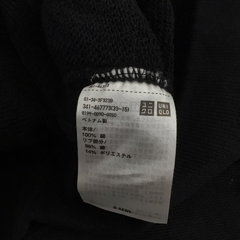 ユニクロ UNIQLO トレーナー 長袖 長袖トレーナー スウェット クルーネック プルオーバー XXL プリント 黒 / ブラック / メンズ USED 古着 中古 10127294