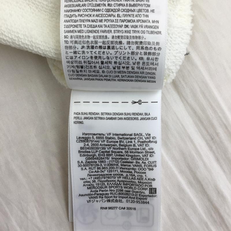 バンズ VANS トレーナー 長袖 VN0008HGFS8 Vans Race Day Q Zip L ロゴ、文字 X チェック 白 / ホワイト / メンズ USED 古着 中古 10127373