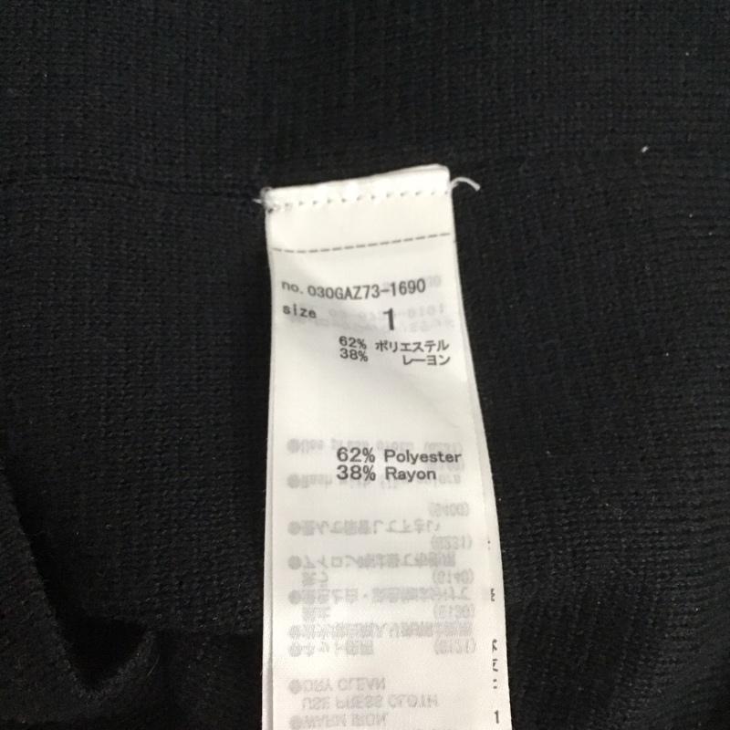 スライ SLY ワンピース ミニスカート 030gaz73-1690 COLLARKNITショートワンピース 長袖ニット 1 無地 黒 / ブラック / レディース USED 古着 中古 10127410