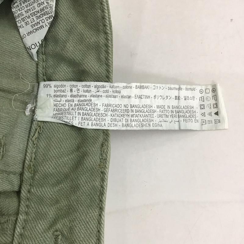 ザラ ZARA スカート ひざ丈スカート デニムスカート センタースリット タイトスカート M 無地 カーキ / カーキ / レディース USED 古着 中古 10127442