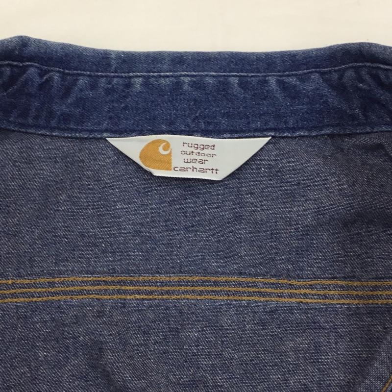 カーハート Carhartt シャツ、ブラウス 長袖 Carhartt デニムシャツ M 無地 インディゴ / インディゴ / メンズ USED 古着 中古 10127624