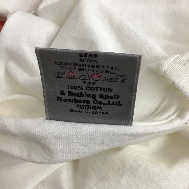 アベイシングエイプ A BATHING APE Tシャツ 半袖 半袖カットソー プリントTシャツ クルーネックカットソー 初期 L ロゴ、文字 白 / ホワイト / メンズ USED 古着 中古 10127801