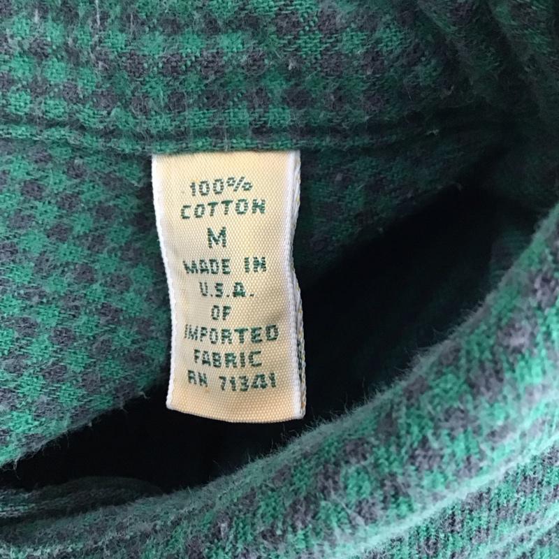 エルエルビーン L.L.Bean シャツ、ブラウス 長袖 長袖シャツ チェックシャツ カラーシャツ 70s 80s M チェック 緑 / グリーン / メンズ USED 古着 中古 10127832