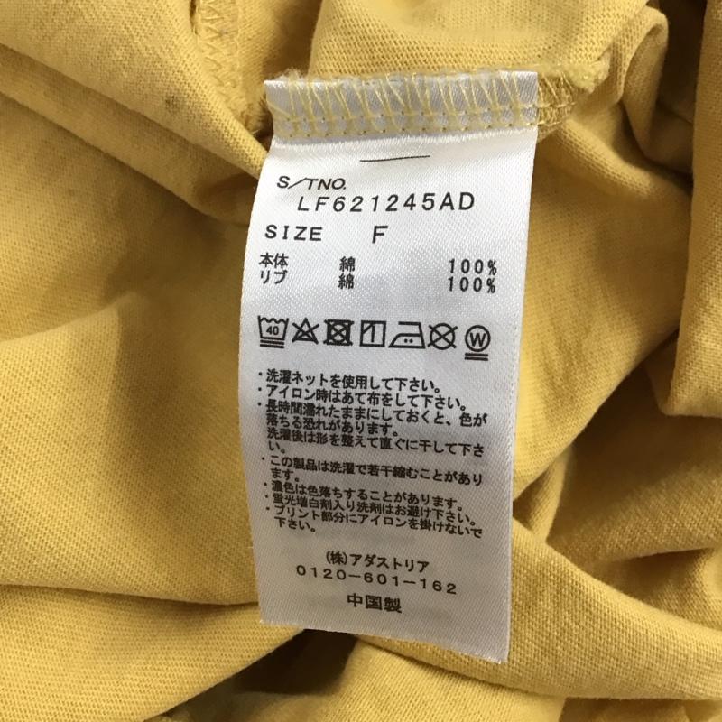 ローリーズファーム LOWRYS FARM カットソー 長袖 長袖カットソー プリントカットソー クルーネック FREE ロゴ、文字 黄 / イエロー / レディース USED 古着 中古 10127880