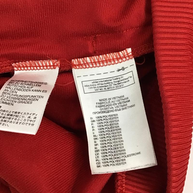 アディダス adidas ジャケット、上着 ジャケット、ブレザー ジップアップジャケット ジャージ アウター L ロゴ、文字 赤 / レッド / メンズ USED 古着 中古 10127953