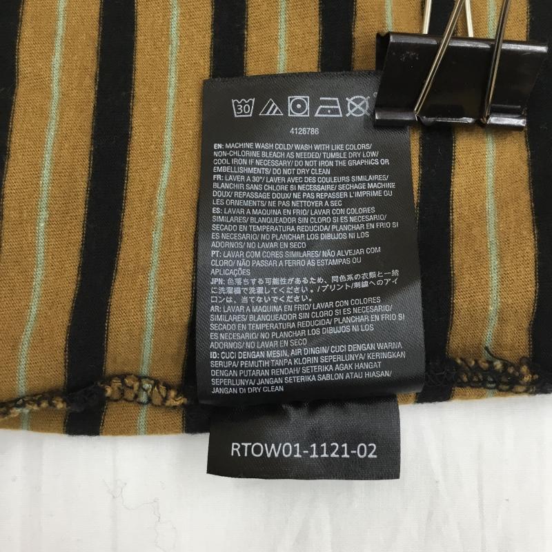 ボルコム VOLCOM Tシャツ 半袖 Parables Stripes Crew A0102100 L ボーダー柄 黒 / ブラック / X マスタード / マスタード / X 金 / ゴールド / X 黄 / イエロー / メンズ USED 古着 中古 10127974