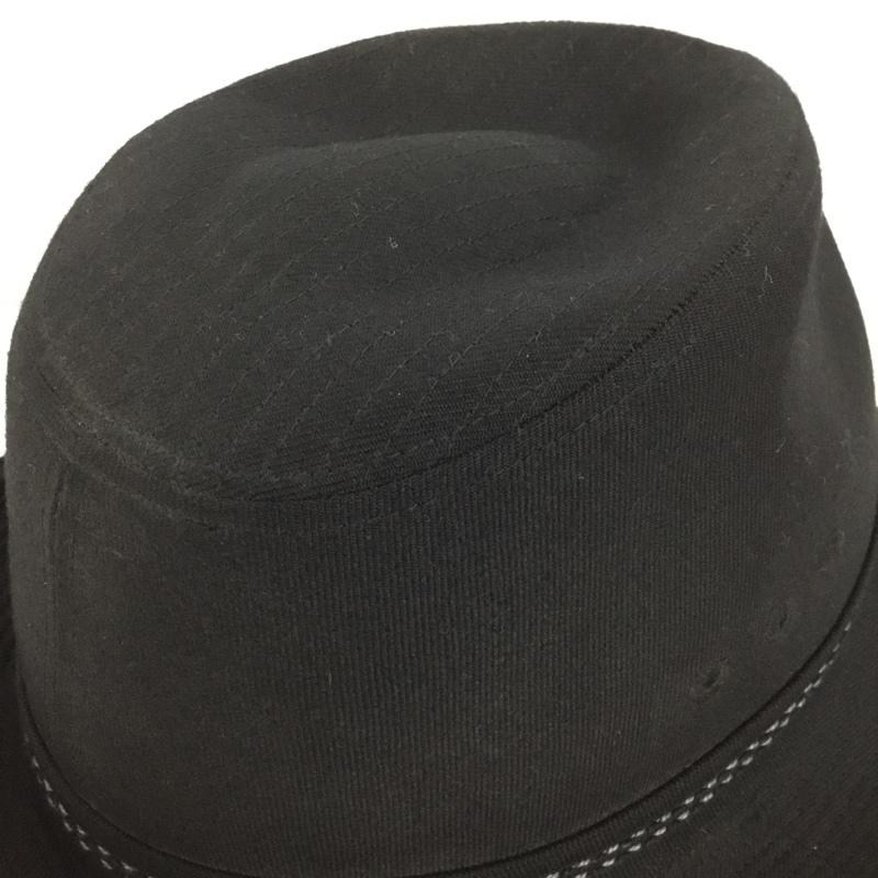 ボルサリーノ Borsalino 帽子 ハット B1046-08A62 中折れ帽 日本製 ロゴ、文字 黒 / ブラック / メンズ USED 古着 中古 10128013