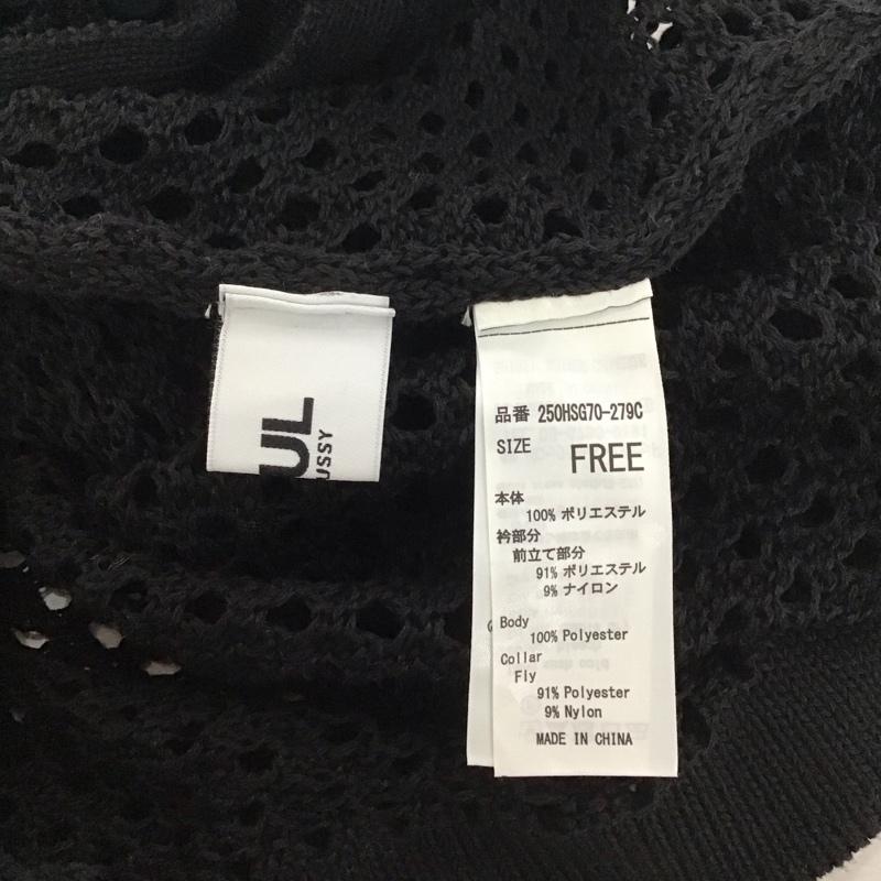 アズールバイマウジー AZUL BY MOUSSY ニット、セーター 長袖 250HSG70-279C メッシュポロニット FREE 無地 黒 / ブラック / レディース USED 古着 中古 10128054